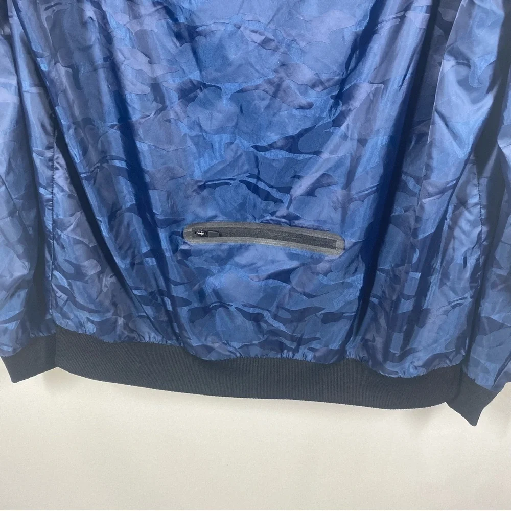 Ideology | Men's Windbreaker Jacket Lightweight Navy Blue Black Camo Size Medium